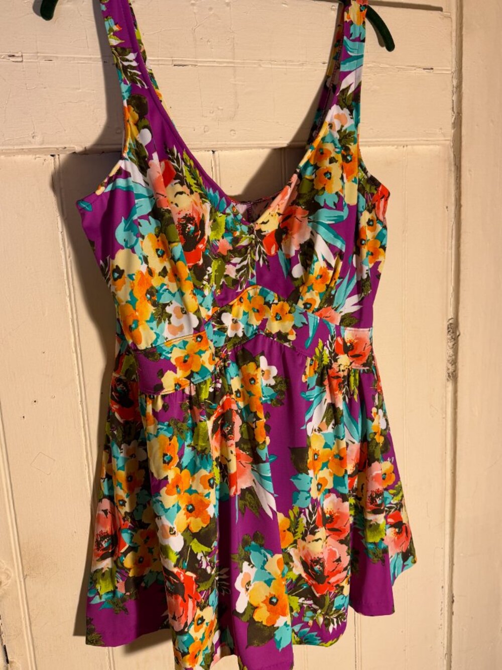 Maxine of Hollywood Spring Bouquet Empire Swim Dress Sz 24
